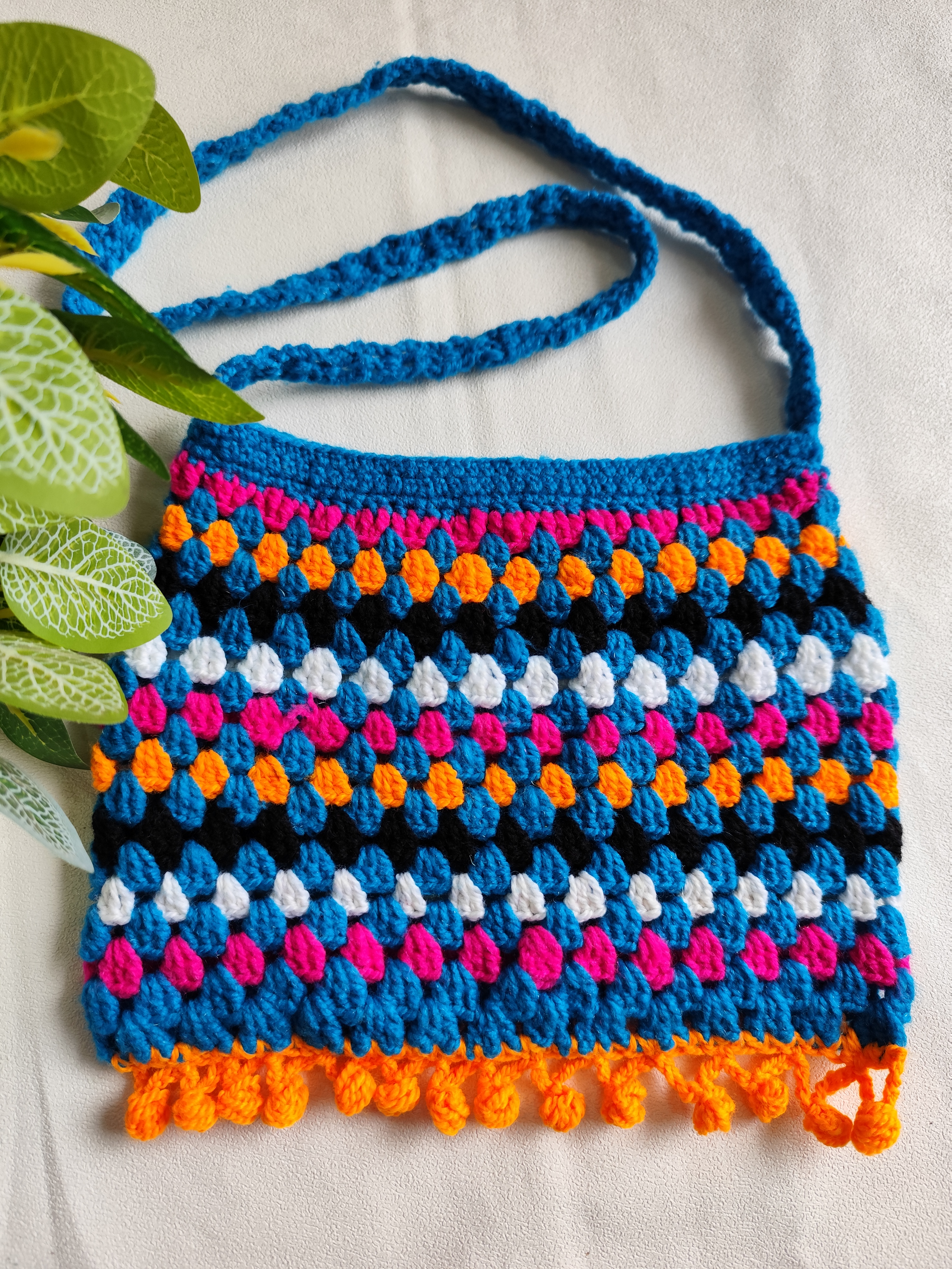 Handmade Woolen Crochet Shoulder Purse